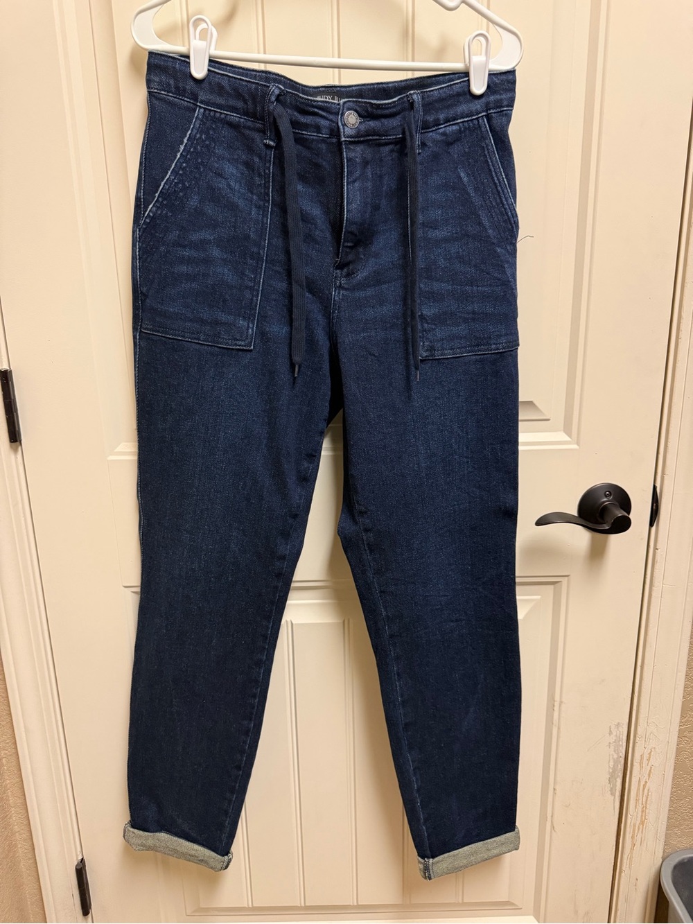 Judy Blue Dark Blue Boyfriend Jeans with Front Patch Pockets